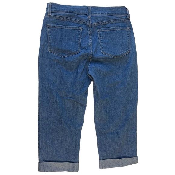 NYDJ Lift & Tuck Sparkle Hem Cropped High Waist Capri - Women’s 8 - Picture 3 of 10